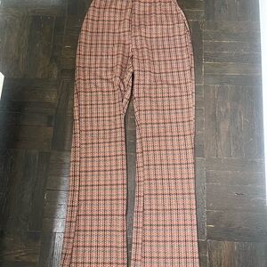 Urban Outfitters Plaid Boot Cut Pants - Red and Black